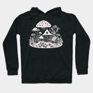 Cottagecore Tiny Cottage With Mushrooms And Flowers Hoodie